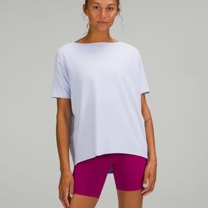 lululemon Back in action short sleeve T-shirt in pastel blue! Only worn 2 times!